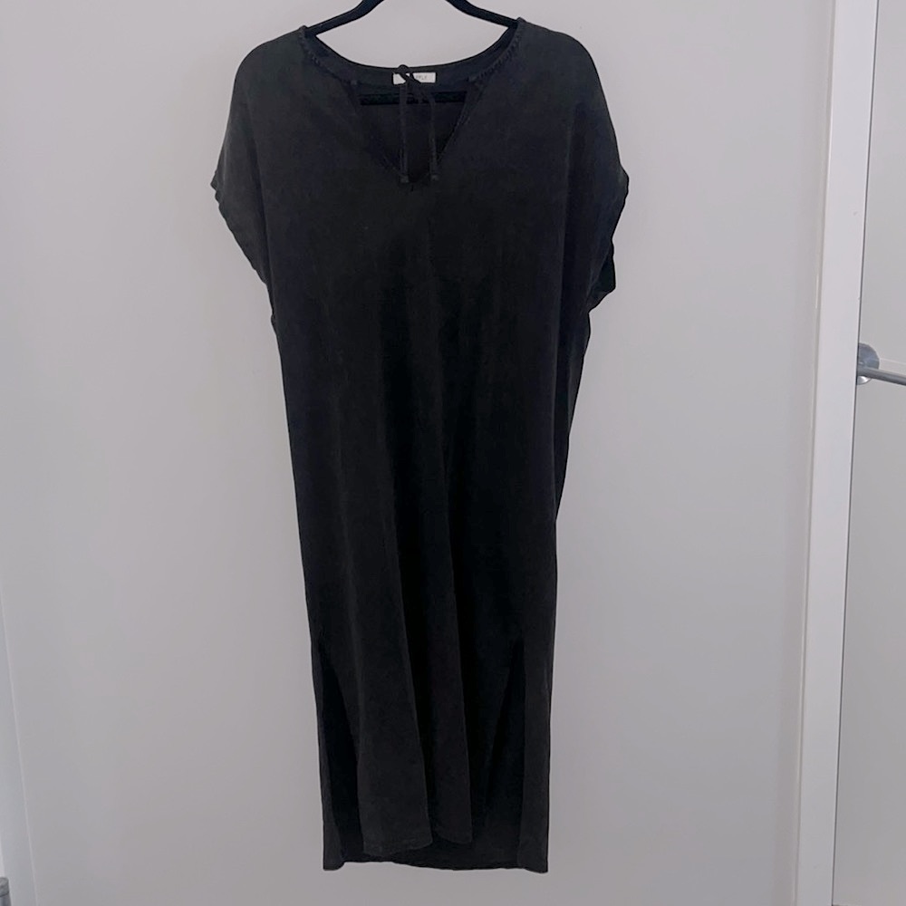 Cuff Sleeve Grey Dress